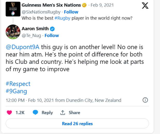 All Black Smith joins Dupont GOAT debate