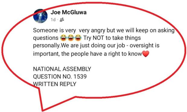Joe McGluwa response to Gayton McKenzie