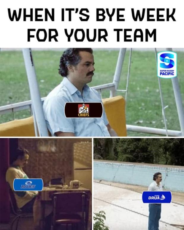 Super Rugby Pacific bye week meme