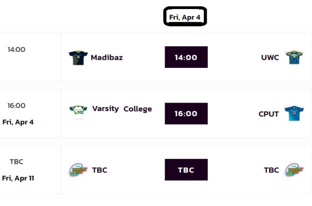 Varsity Shield semifinal fixtures