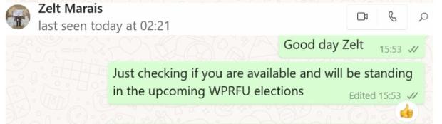 Zelt Marais screen grab on April 30 elections