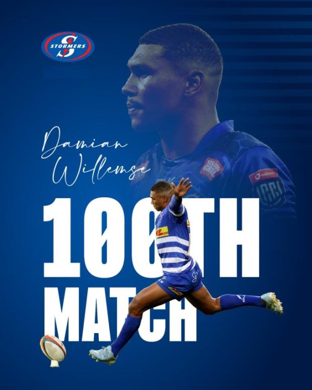 Damian Willemse Stormers 100th cap