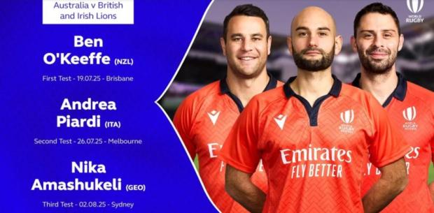 July internationals - match official appointments