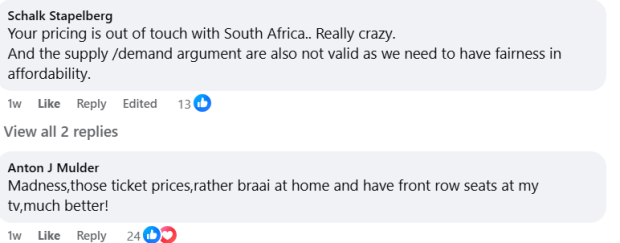 Fans outraged over Bok tickets