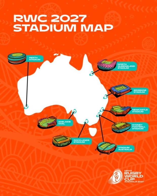 RWC 2027 Stadium map