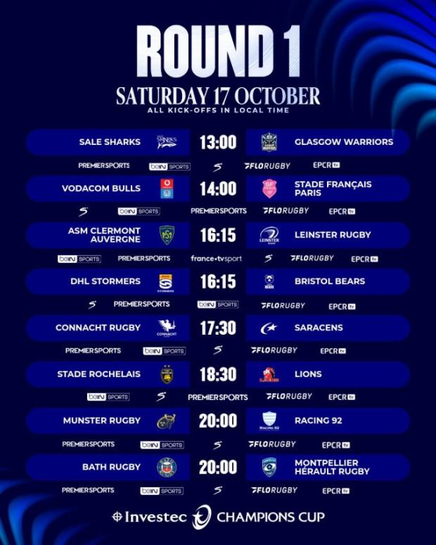 Fixtures revealed: Lions' tough first taste of Champions Cup