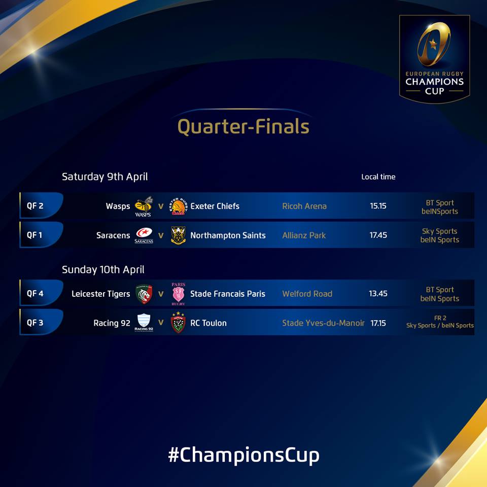 Preview: Champions Cup, quarterfinals