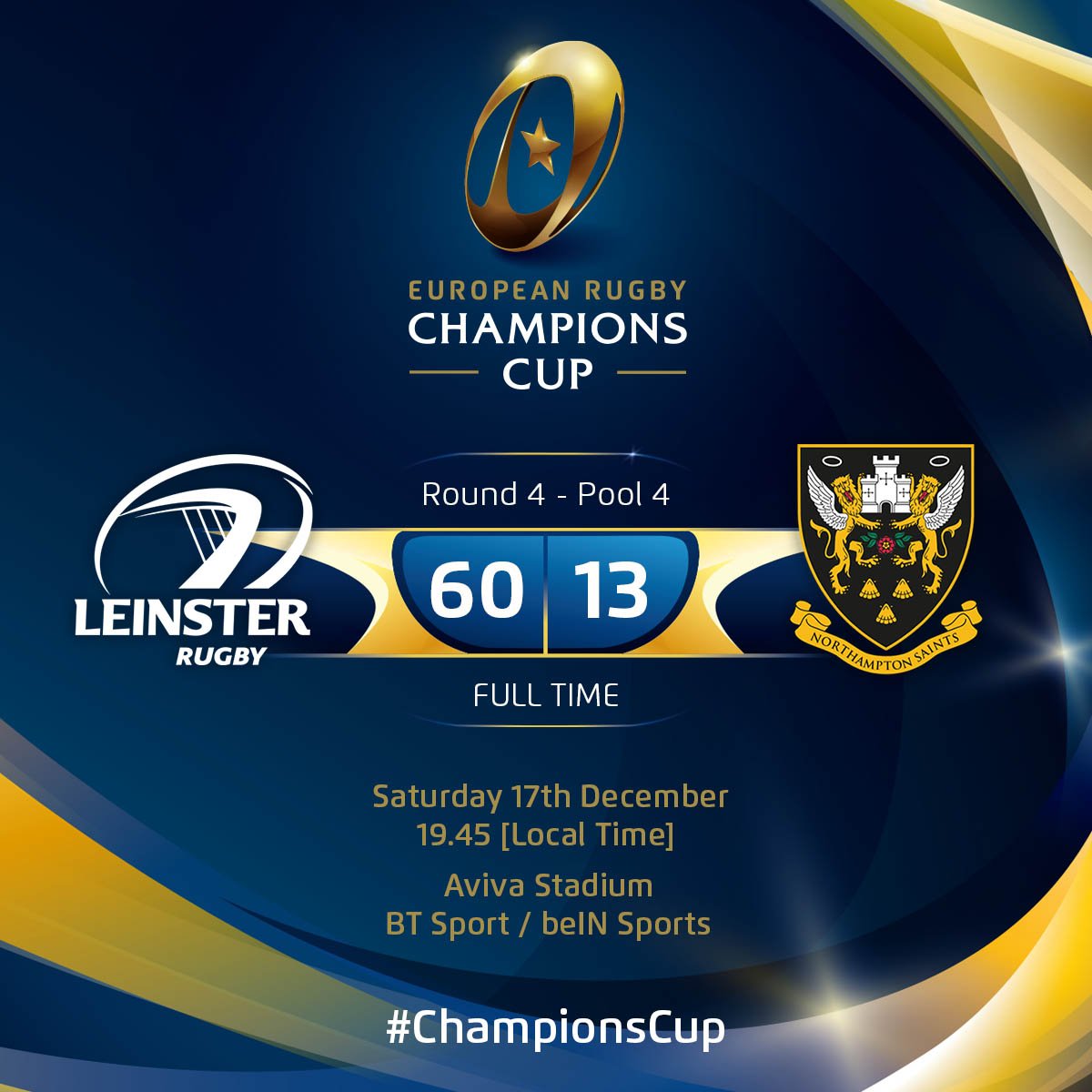 Leinster in record rout against Saints