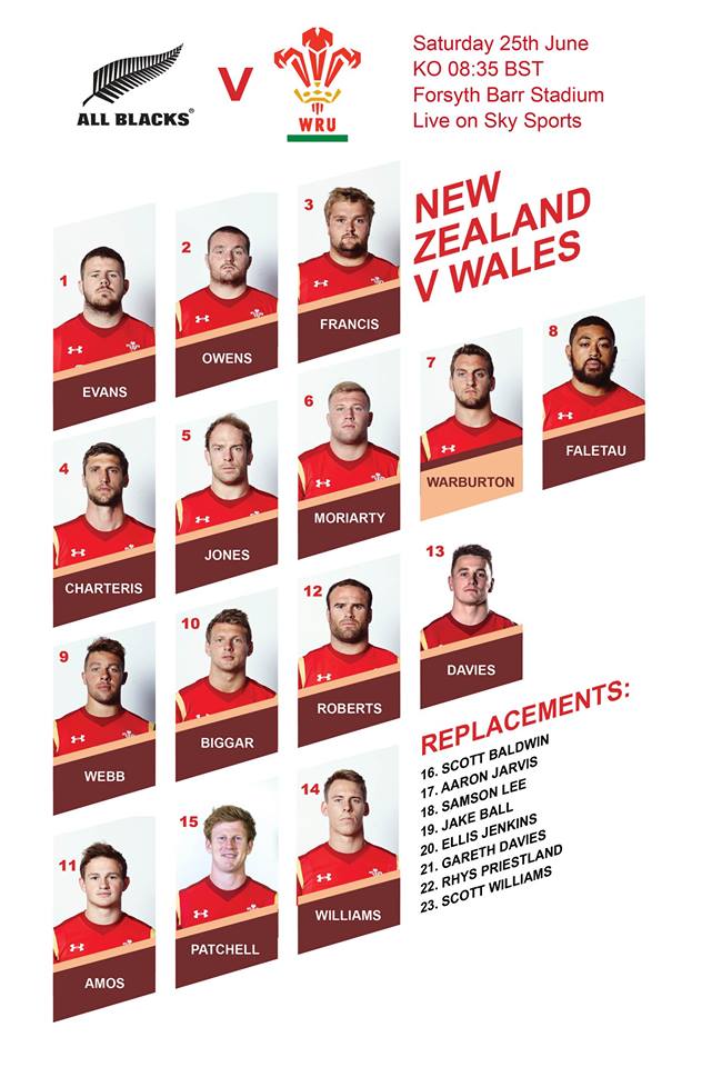 Wales call on Evans & Francis to face NZ