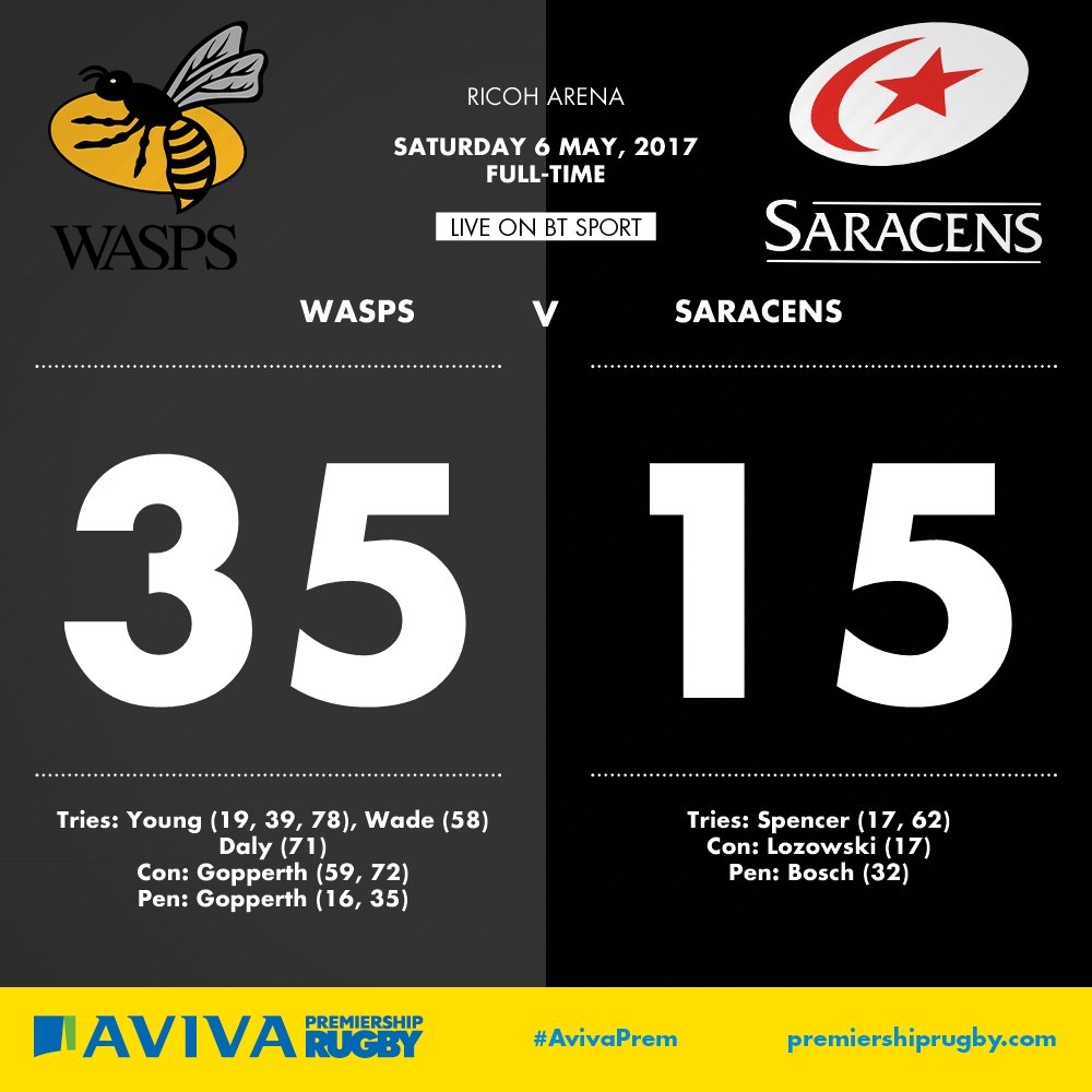 Wasps whip Sarries to finish top